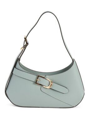 CHEVAL Made In Italy Leather Asymmetrical Buckle Shoulder Bag